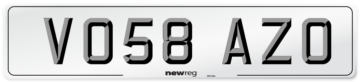 VO58 AZO Number Plate from New Reg